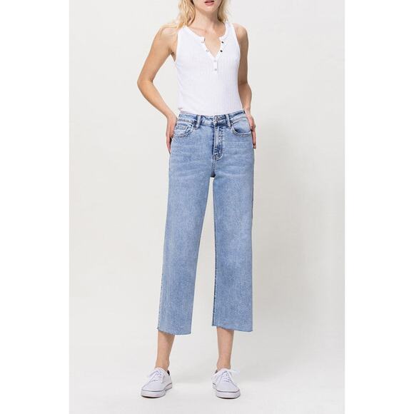 Vervet by Flying Monkey Super High Rise Crop Wide Leg Jeans - V2944 - Size 30 - Picture 8 of 10